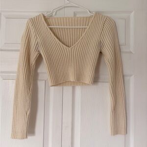 SHEIN Cream Knit Sweater